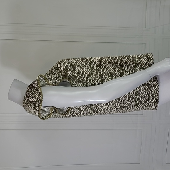 Loft SZ Small Top Green & White 100% Linen Cap Sleeve Lightweight - Picture 2 of 8